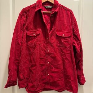 Eddie Bauer Vibrant Red Corduroy Shirt